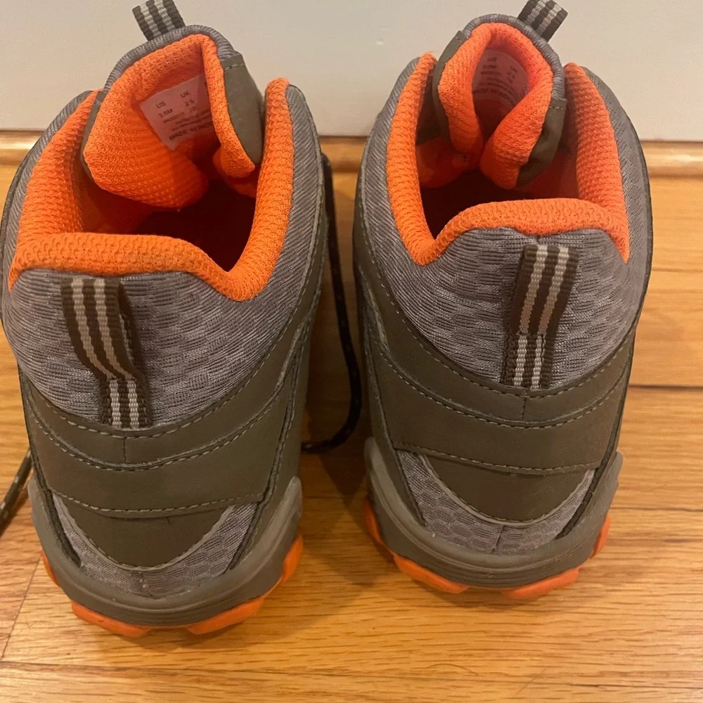 Kids Green and Orange Hiking Boots